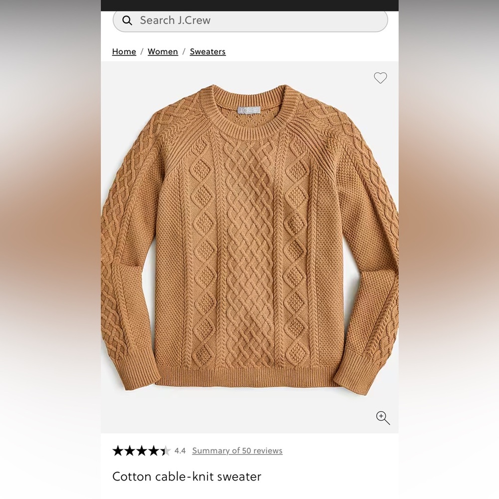 J. Crew Women's Cable Knit Sweater - Tan